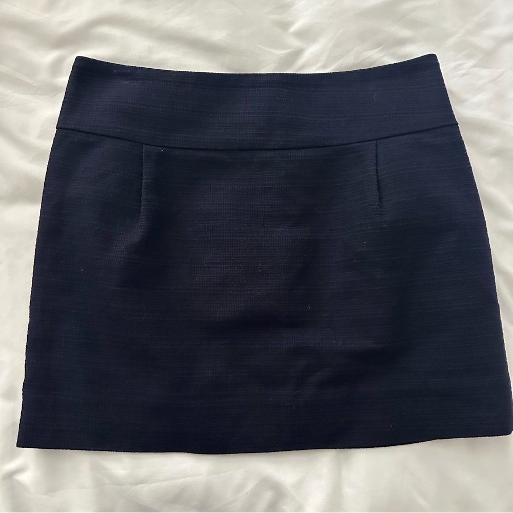 Jcrew textured navy skirt